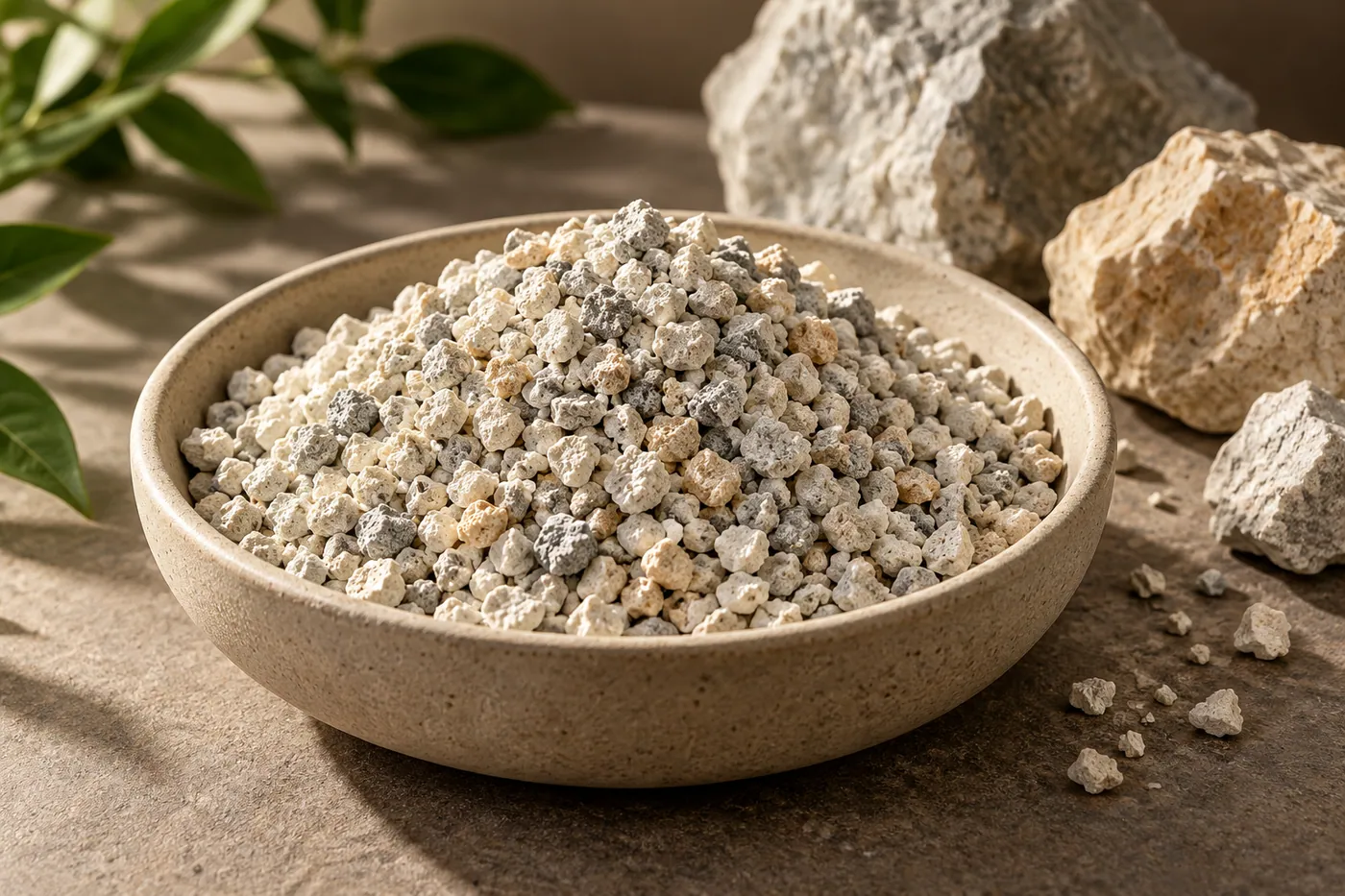 Angular mineral grains and natural mineral samples